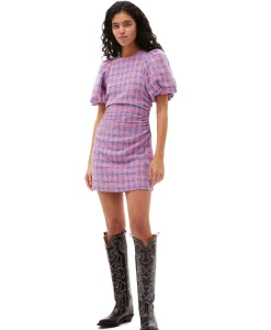 Best Mini Jurk Check Suiting Dress Pink Dames Jurken