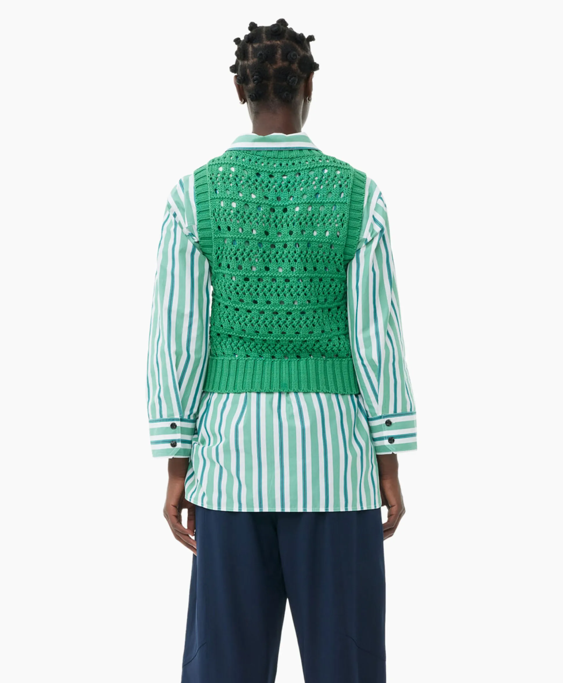 Best Sale Spencer Cotton Rope Short Groen Dames Truien