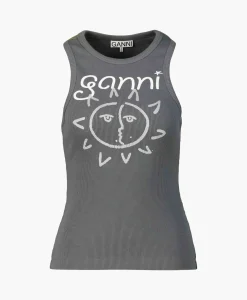 Clearance Top Graphic Rib Sun Grijs Dames T-Shirts & Tops