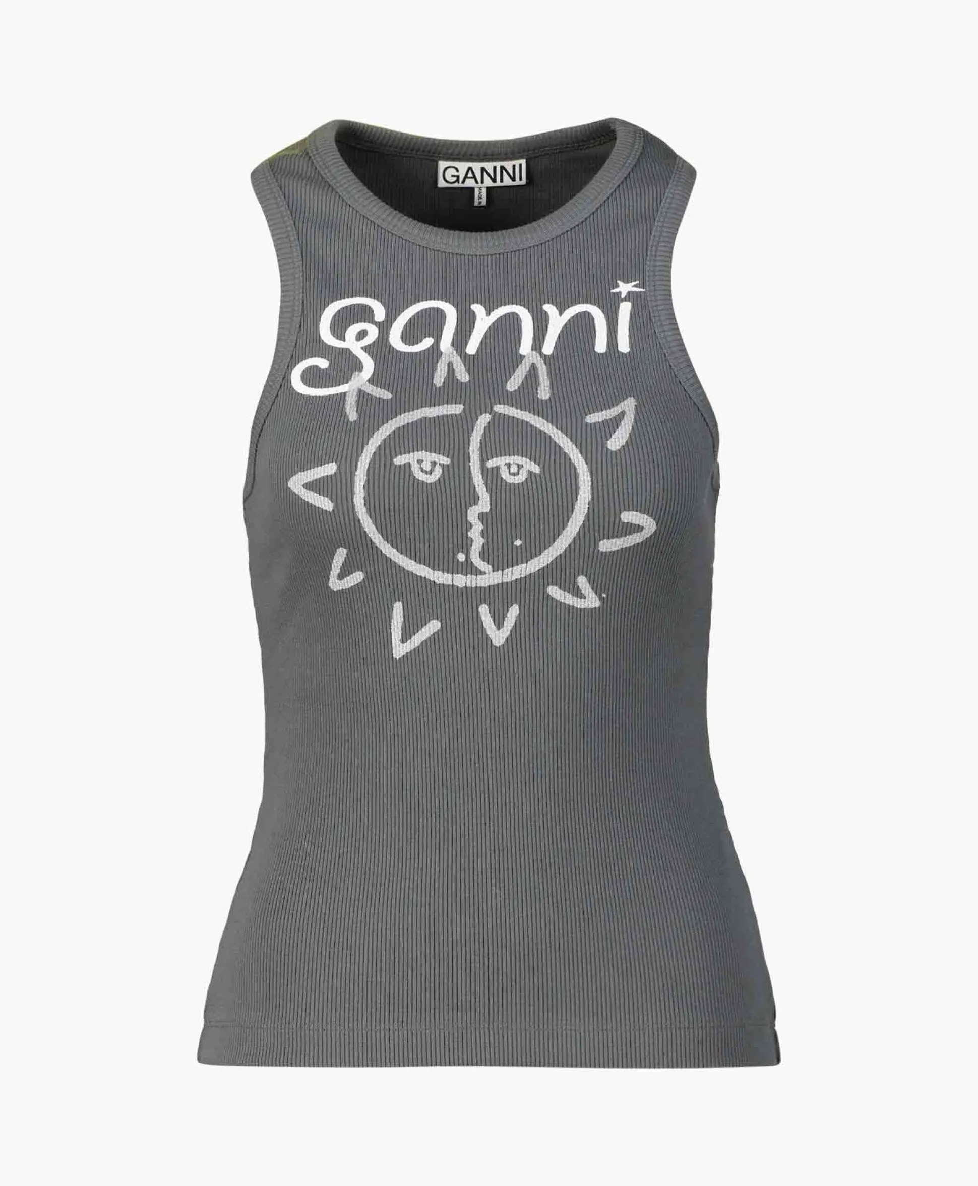 Clearance Top Graphic Rib Sun Grijs Dames T-Shirts & Tops