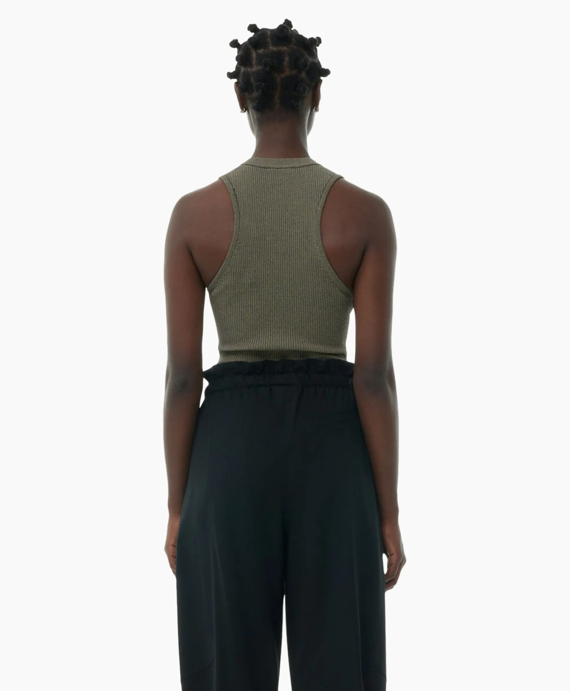 Flash Sale Top Melange Knit Sleeveless Bruin Dames T-Shirts & Tops