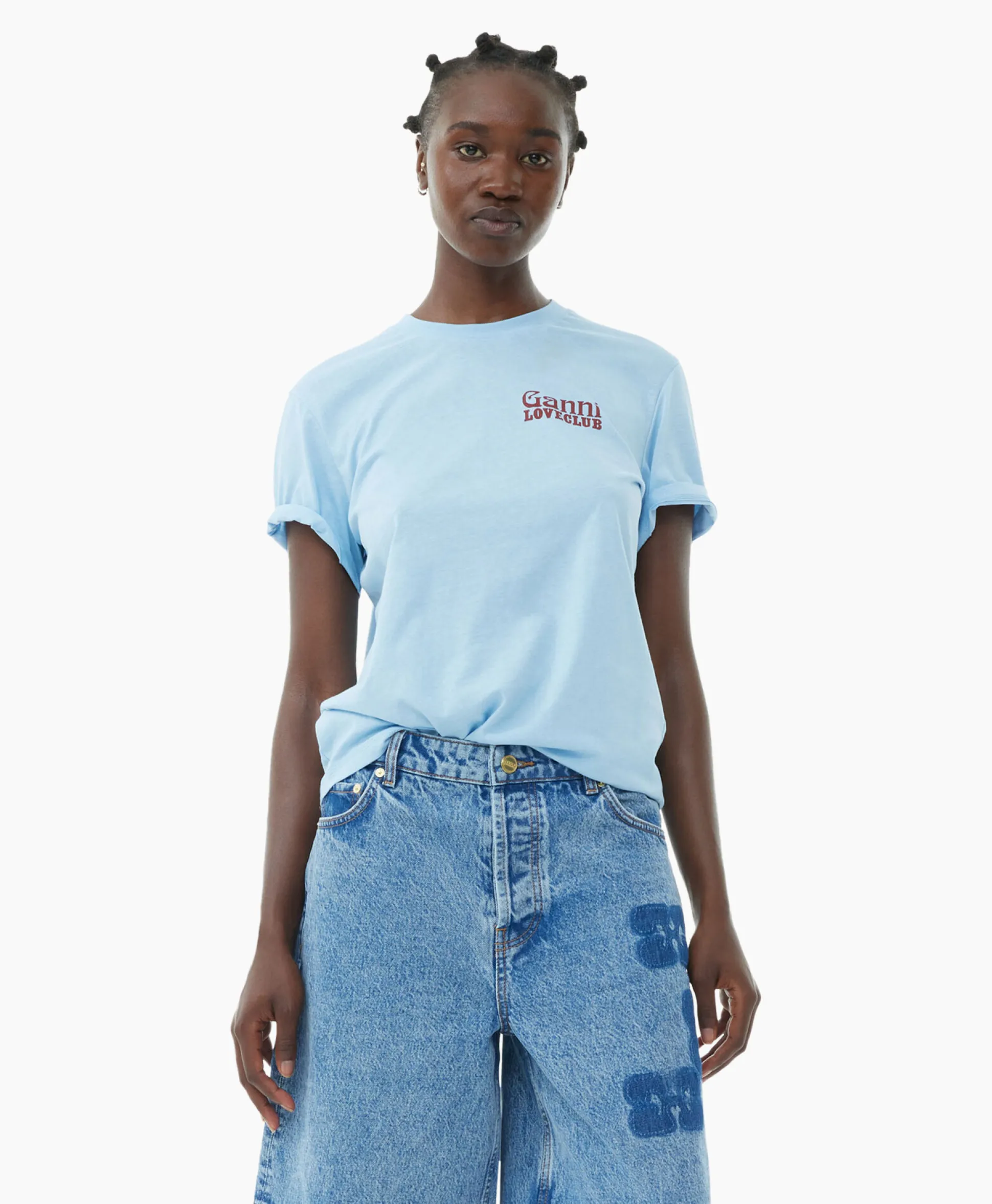 Best T-Shirt Korte Mouw Thin Jersey Loveclub Relaxed Licht Blauw Dames T-Shirts & Tops