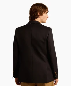 Hot Blazer Golden M's Double Breasted Gabardine Wool Donker Blauw Heren Colberts