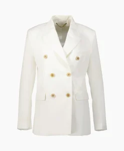 Fashion Blazer Journey W's Double Breasted Light Wool Ecru Dames Blazers