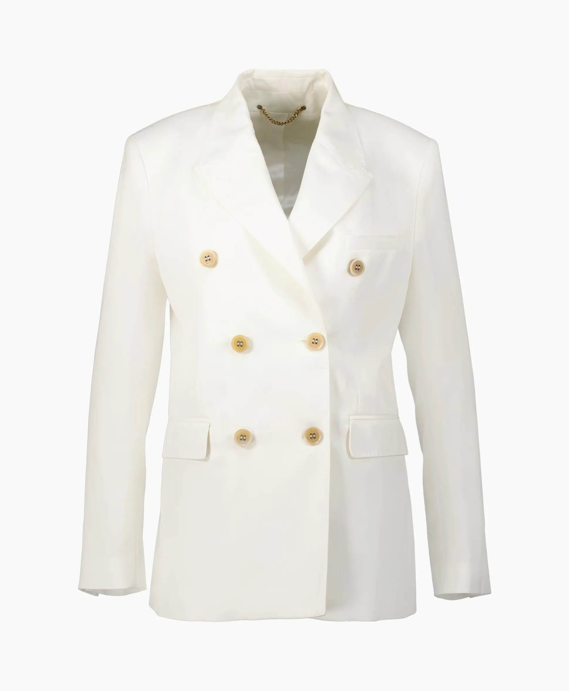 Fashion Blazer Journey W's Double Breasted Light Wool Ecru Dames Blazers