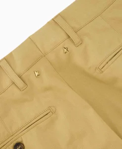 Outlet Broek Golden M's Chino Cotton Comfort Beige Heren Broeken