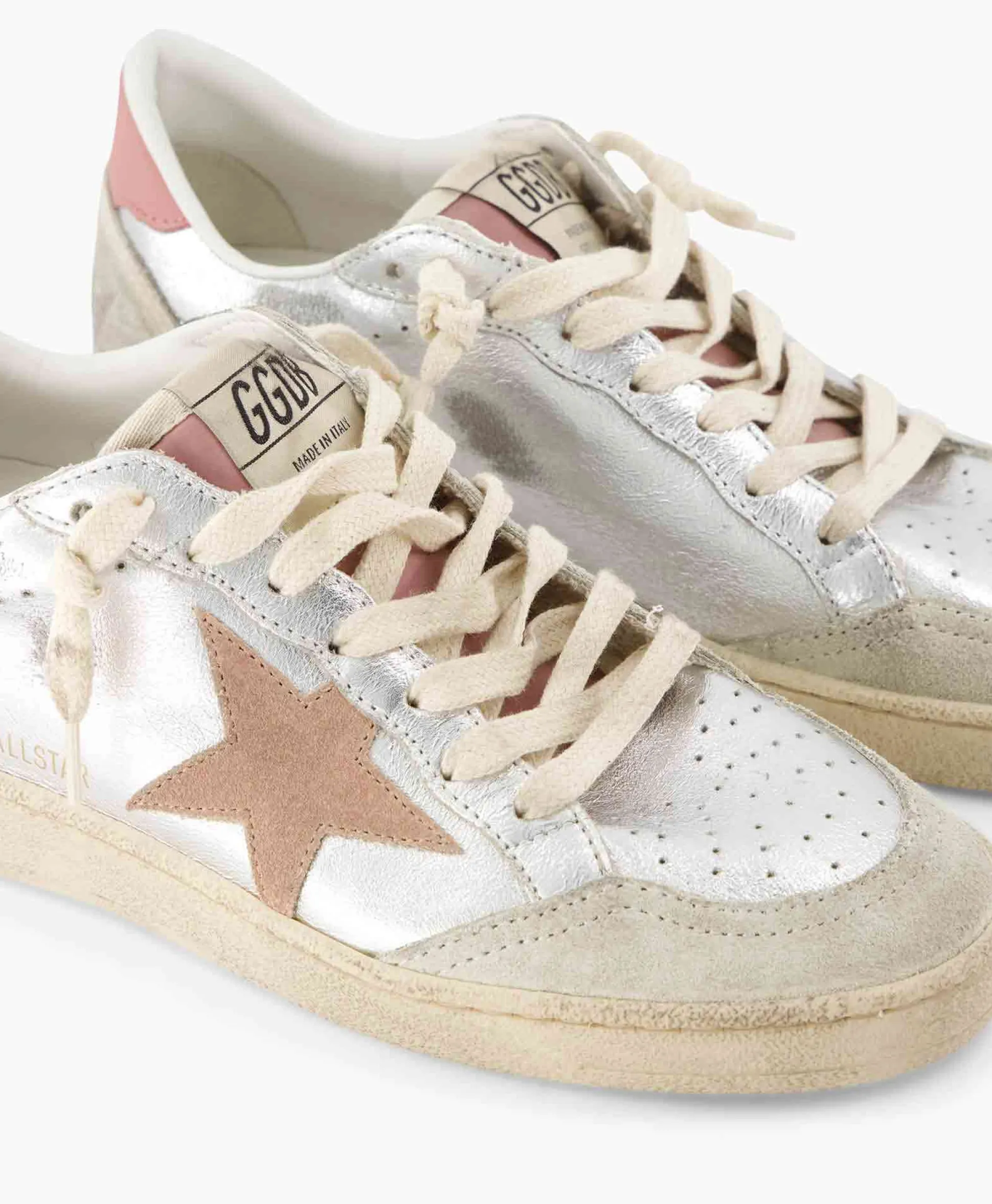Sale Sneaker Ballstar Laminated Upper Washed Suede Star Zilver Dames Sneakers