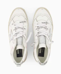 Fashion Sneaker Mid Star Leather Upper And Wave Wit Dames Sneakers