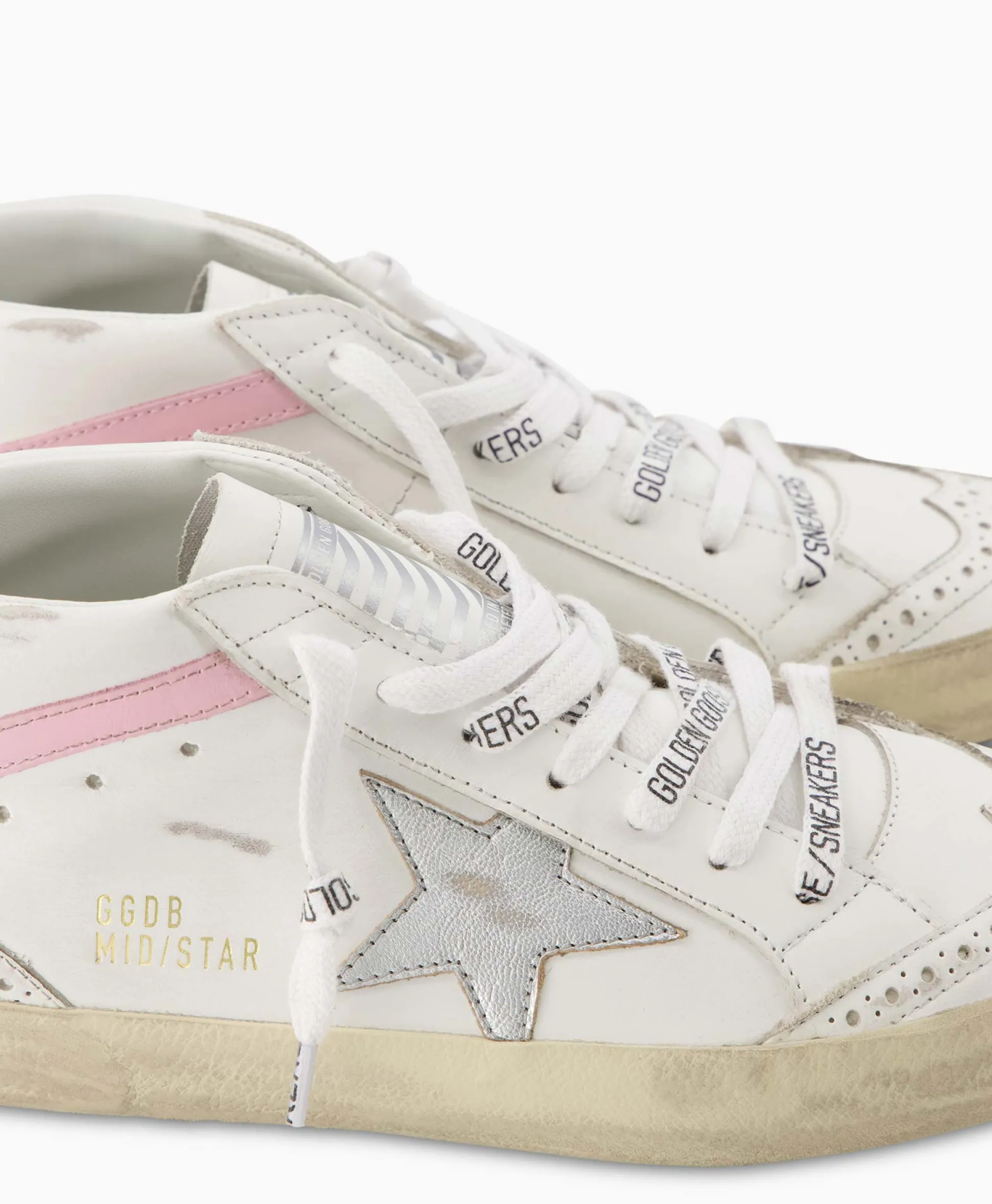 Fashion Sneaker Mid Star Leather Upper And Wave Wit Dames Sneakers