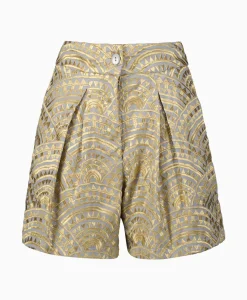 Online Korte Broek All Over Pleates Licht Grijs Dames Broeken