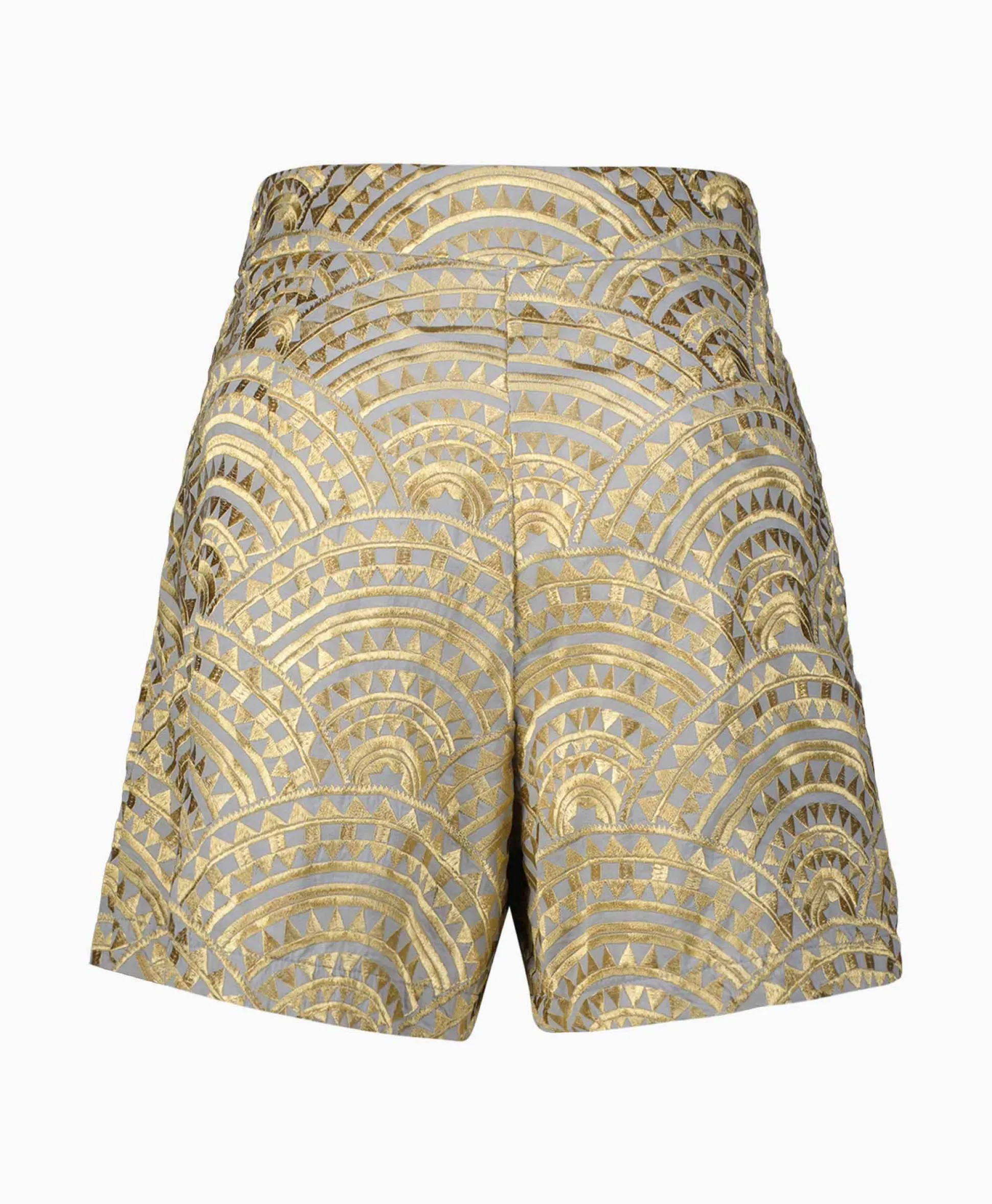 Online Korte Broek All Over Pleates Licht Grijs Dames Broeken