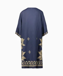 Flash Sale Midi Jurk Aeolis V-Neck Donker Blauw Dames Bruiloftskleding