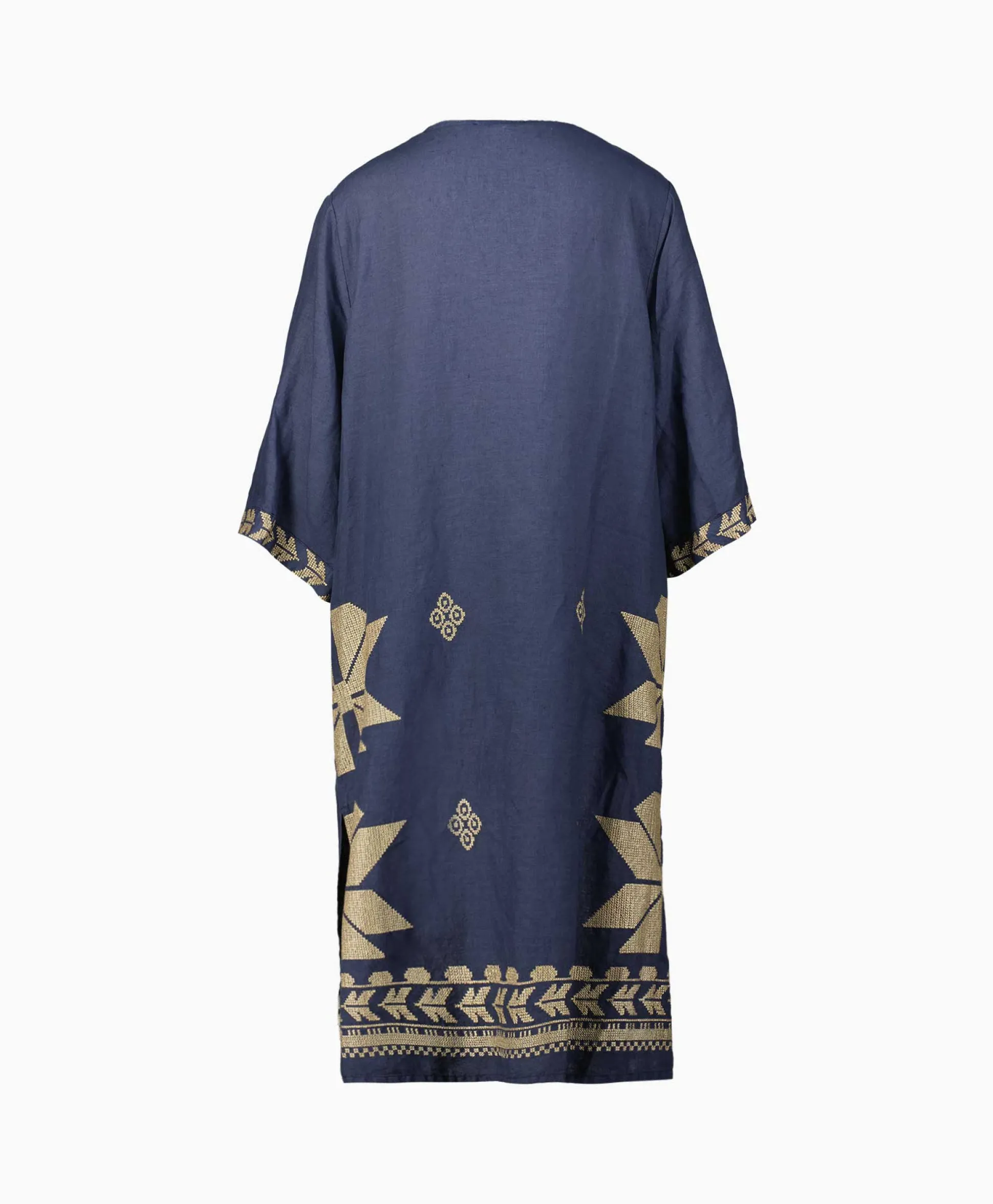 Flash Sale Midi Jurk Aeolis V-Neck Donker Blauw Dames Bruiloftskleding