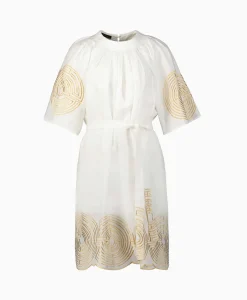 Hot Mini Jurk Short Labyrinth Bell Sleeve Wit Dames Bruiloftskleding