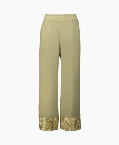 Sale Pantalon New All Over Elastic Waistband Goud Dames Broeken