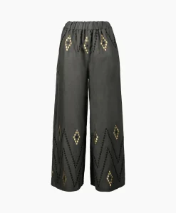 Best Pantalon Zig Zag Elastic Waist Khaki Dames Broeken