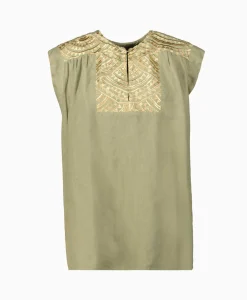 Sale Top New All Over Sleeveless Buttons Goud Dames T-Shirts & Tops