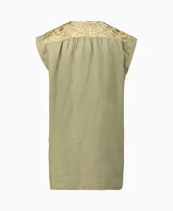 Sale Top New All Over Sleeveless Buttons Goud Dames T-Shirts & Tops