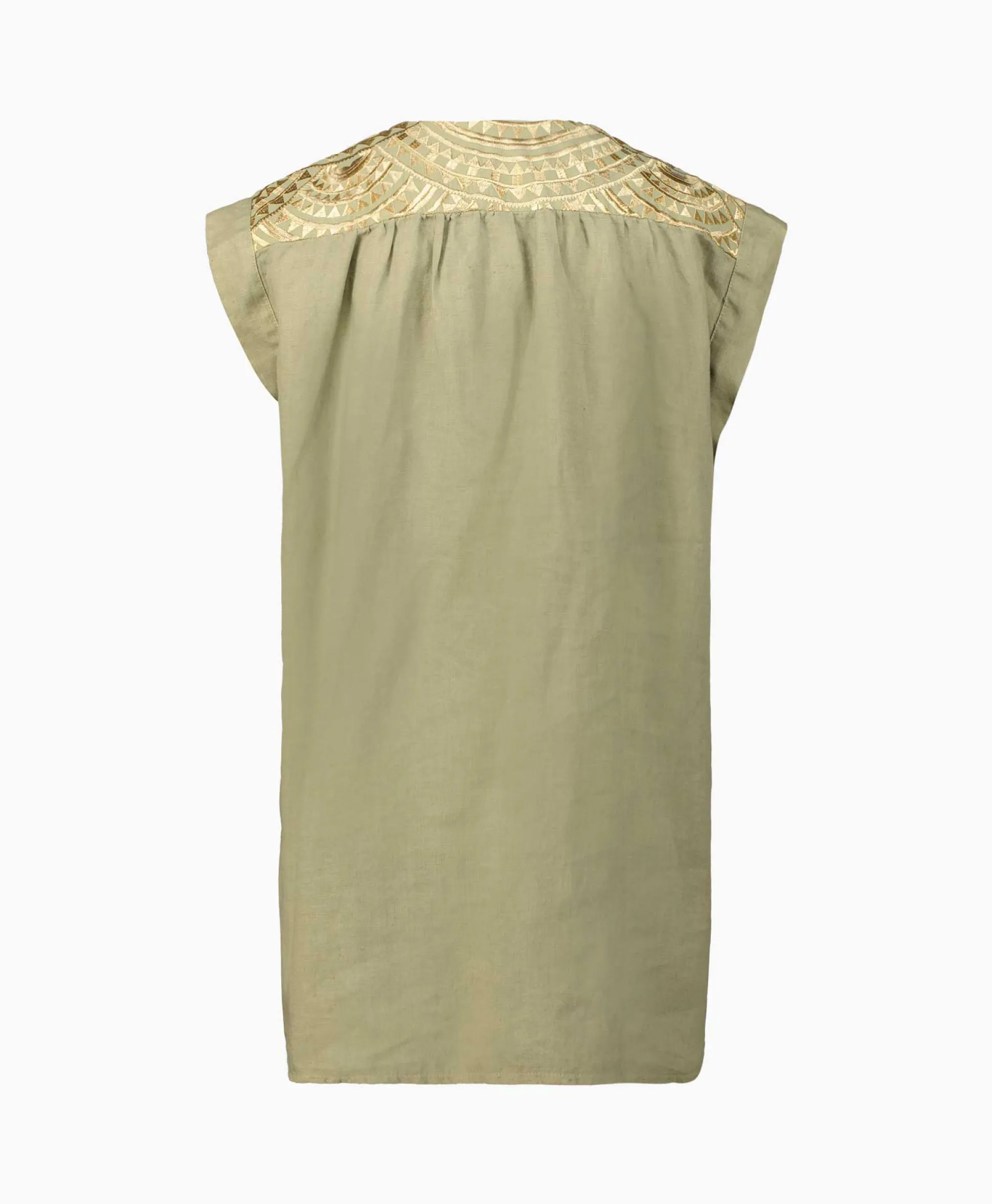Sale Top New All Over Sleeveless Buttons Goud Dames T-Shirts & Tops