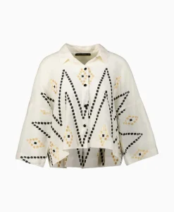 Hot Top Zig Zag Pleates Ivoor / Naturel Dames T-Shirts & Tops