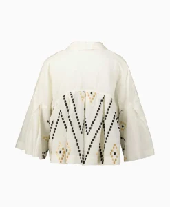 Hot Top Zig Zag Pleates Ivoor / Naturel Dames T-Shirts & Tops