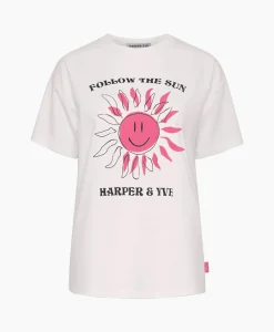Best Harper & Yve T-Shirt Korte Mouw Smiley-Ss Off White Dames T-Shirts & Tops