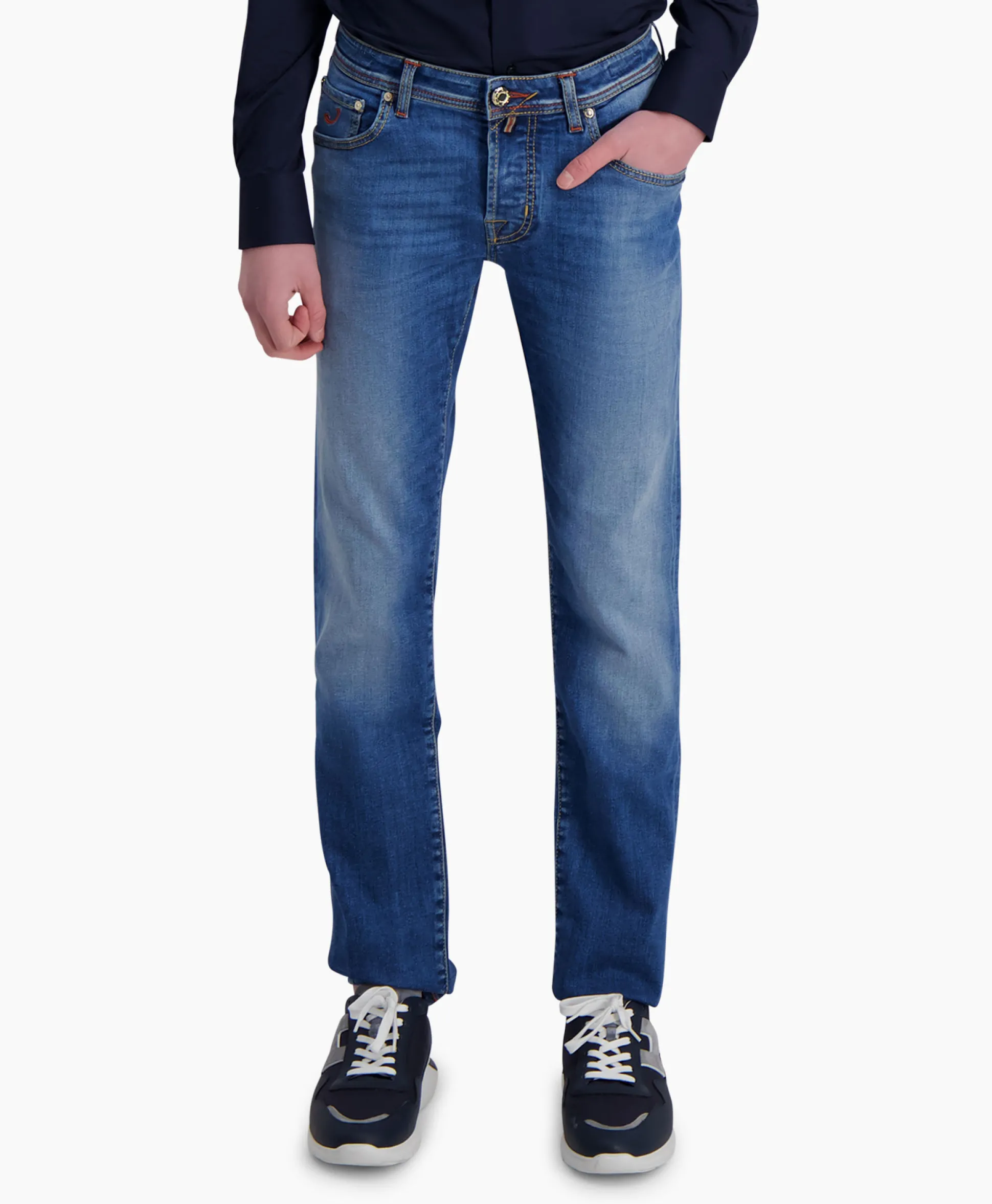 New Jeans 5 Pkt Slim Fit Nick Ltd Midden Blauw Heren Broeken