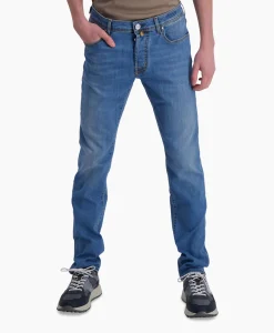 Flash Sale Jeans 5 Pkt Slim Fit Bard Midden Blauw Heren Broeken