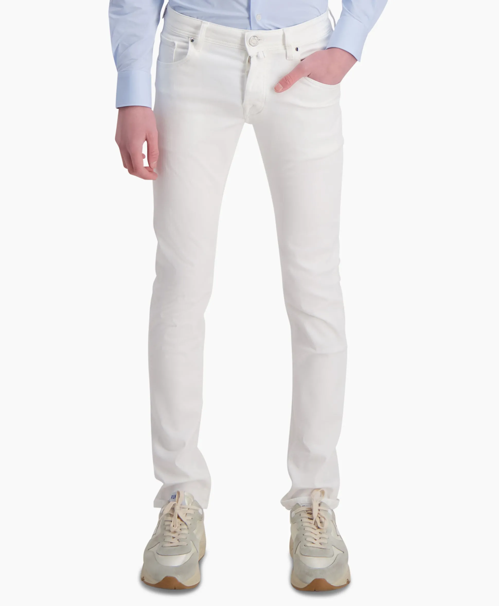 Hot Jeans 5 Pkt Super Slim Fit Nick Wit Heren Broeken