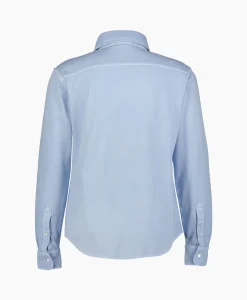 Outlet Overhemd M/L Piquet Con Ricamo Licht Blauw Heren Overhemden