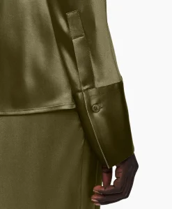 New Blouse Brunel Silk Satin Olijf Dames Blouses