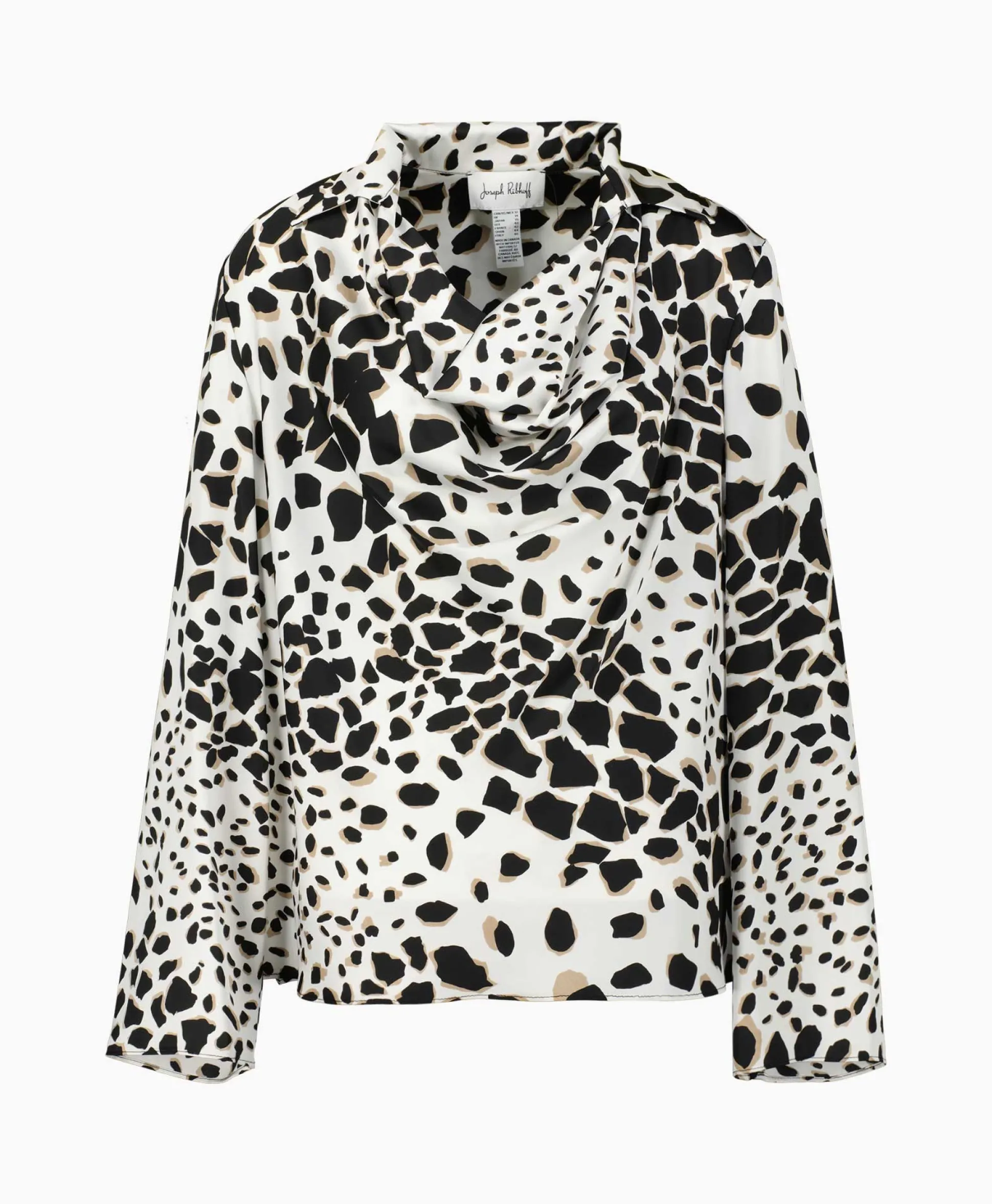Best Blouse Lange Mouw Print Wikkel Zwart Dessin Dames Blouses