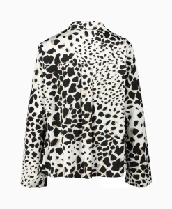 Best Blouse Lange Mouw Print Wikkel Zwart Dessin Dames Blouses