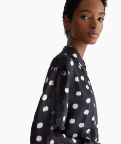 Online Blouse Escamicia C/Dettagali In Pizzo Zwart Dames Blouses