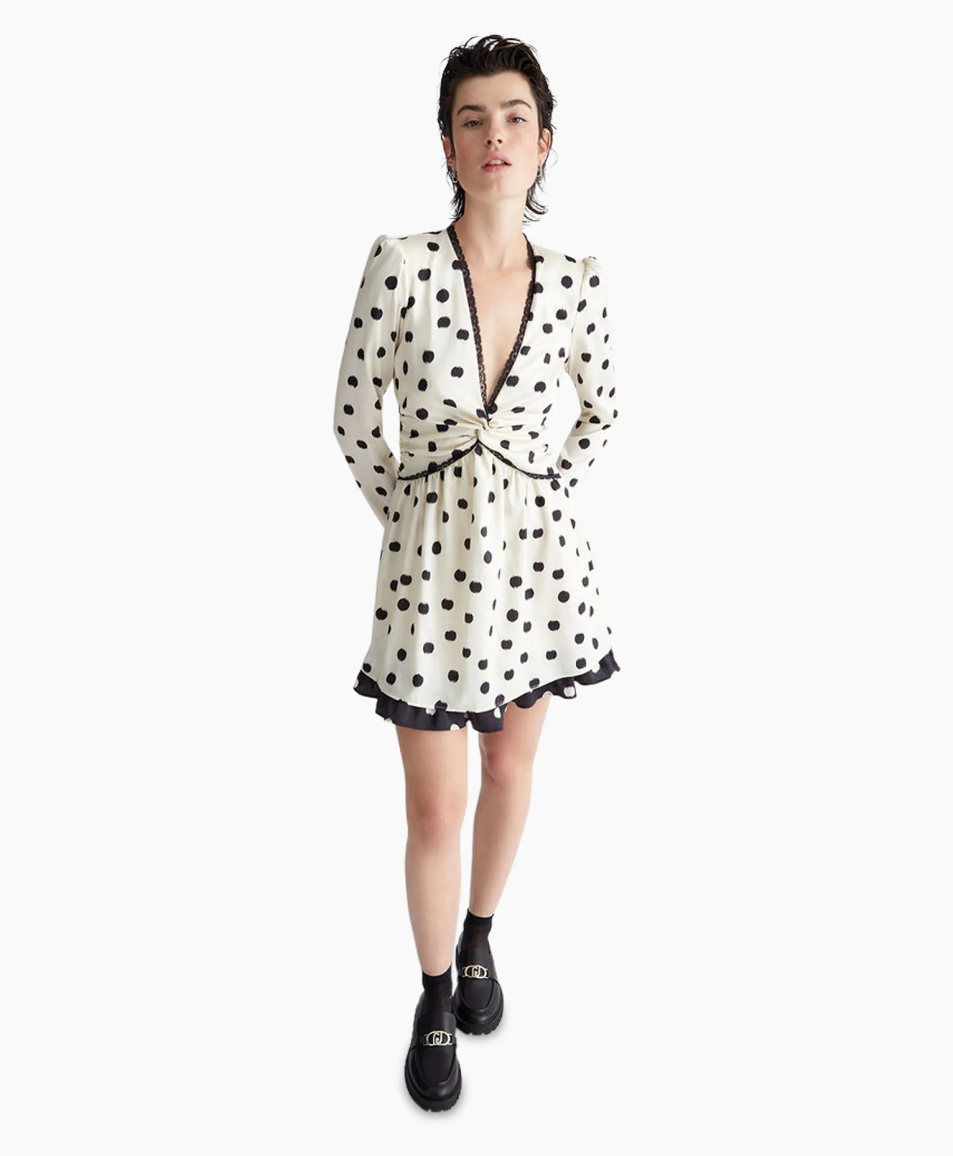 Hot Mini Jurk Ecs Abito C/Nodo Wit Dames Jurken