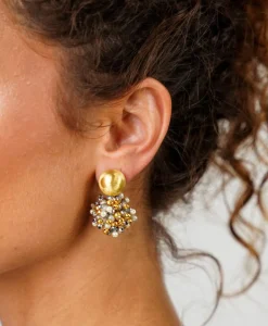 Best Oorbellen Ce Gb Globe S Double Stones Grijs Dames Sieraden