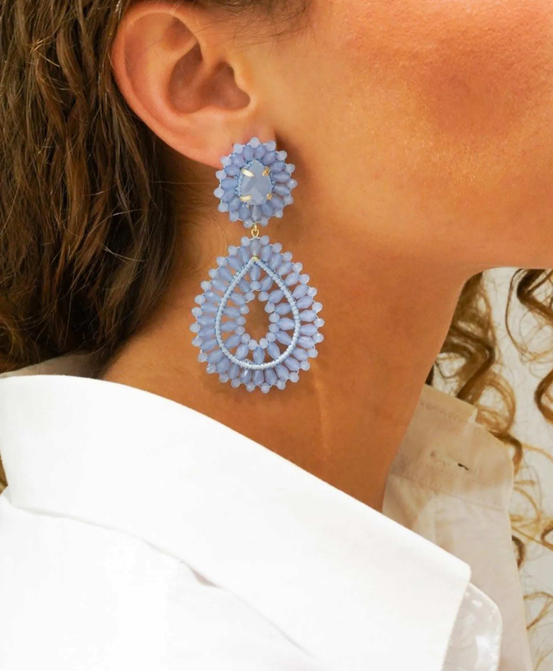 Clearance Oorbellen Ce Si Double Drop S Blauw Dames Sieraden