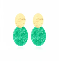 Best Oorbellen Closed Oval S Midden Groen Dames Sieraden