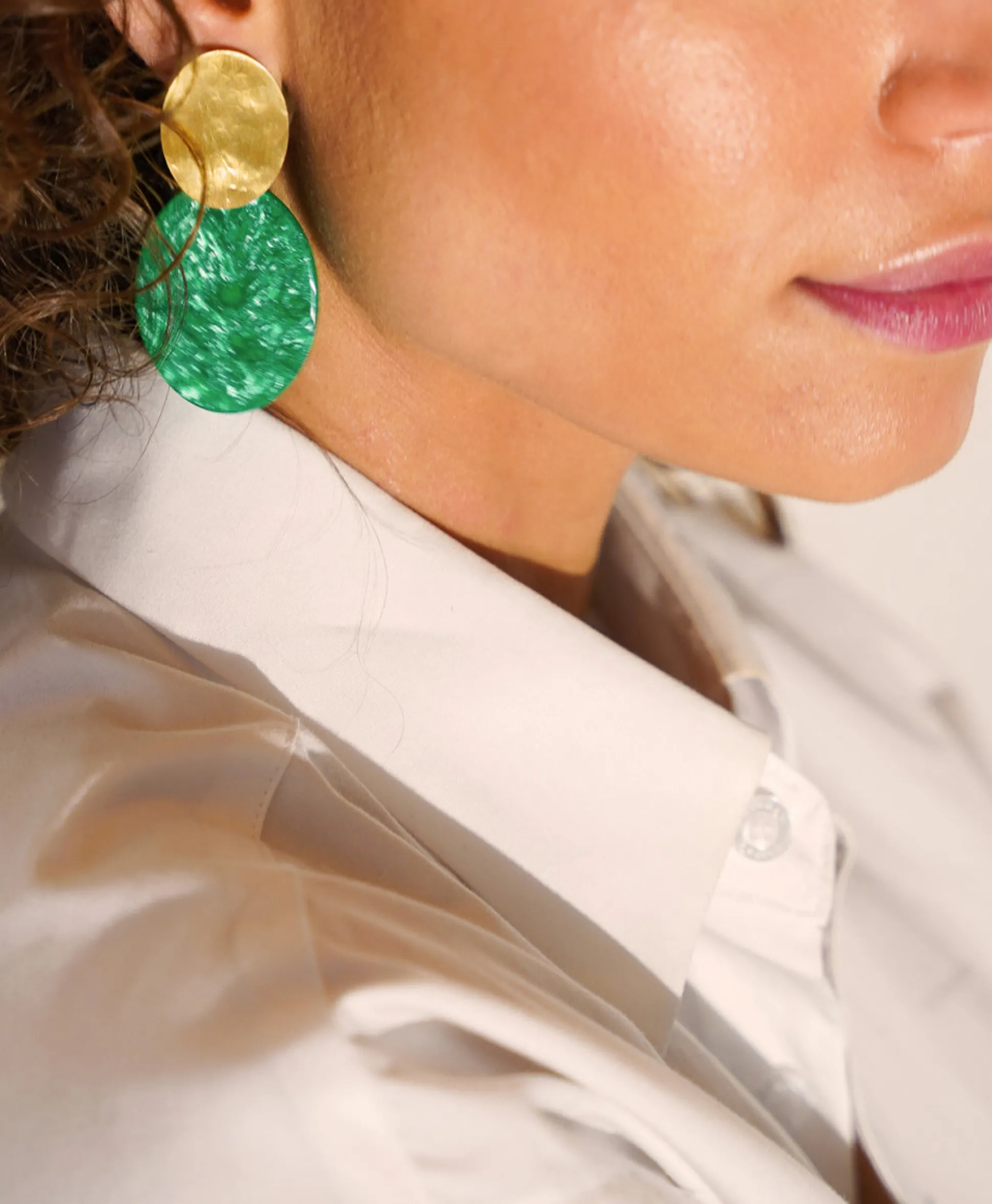 Best Oorbellen Closed Oval S Midden Groen Dames Sieraden