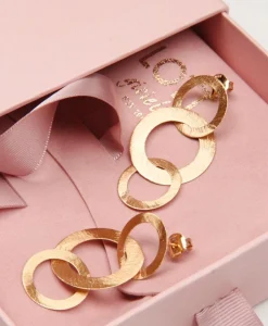 Clearance Oorbellen Tripple Rounde Op Goud Dames Sieraden