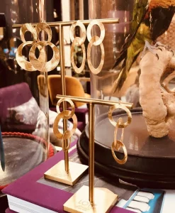 Clearance Oorbellen Tripple Rounde Op Goud Dames Sieraden