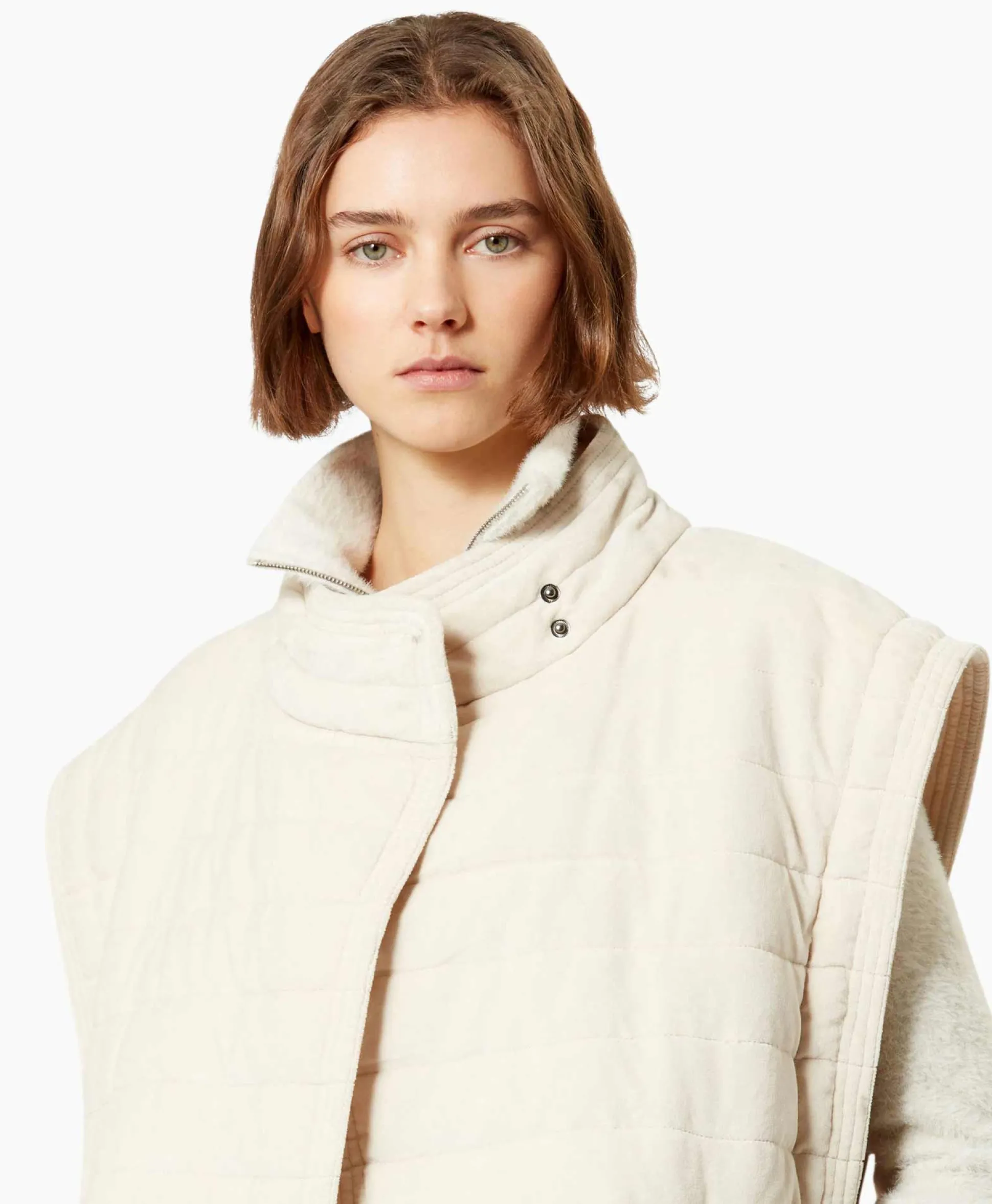 Discount Marant Etoile Jas Areta-Ga Ecru Dames Jassen