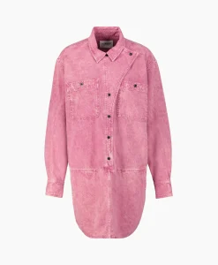 Best Sale Marant Etoile Mini Jurk Ilaya-Gc Pink Dames Jurken