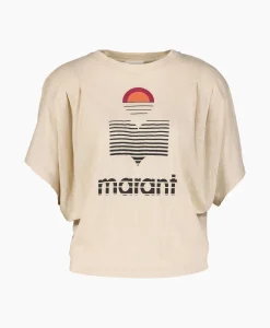 Outlet Marant Etoile T-Shirt Korte Mouw Kyanza-Gc Ecru Dames T-Shirts & Tops