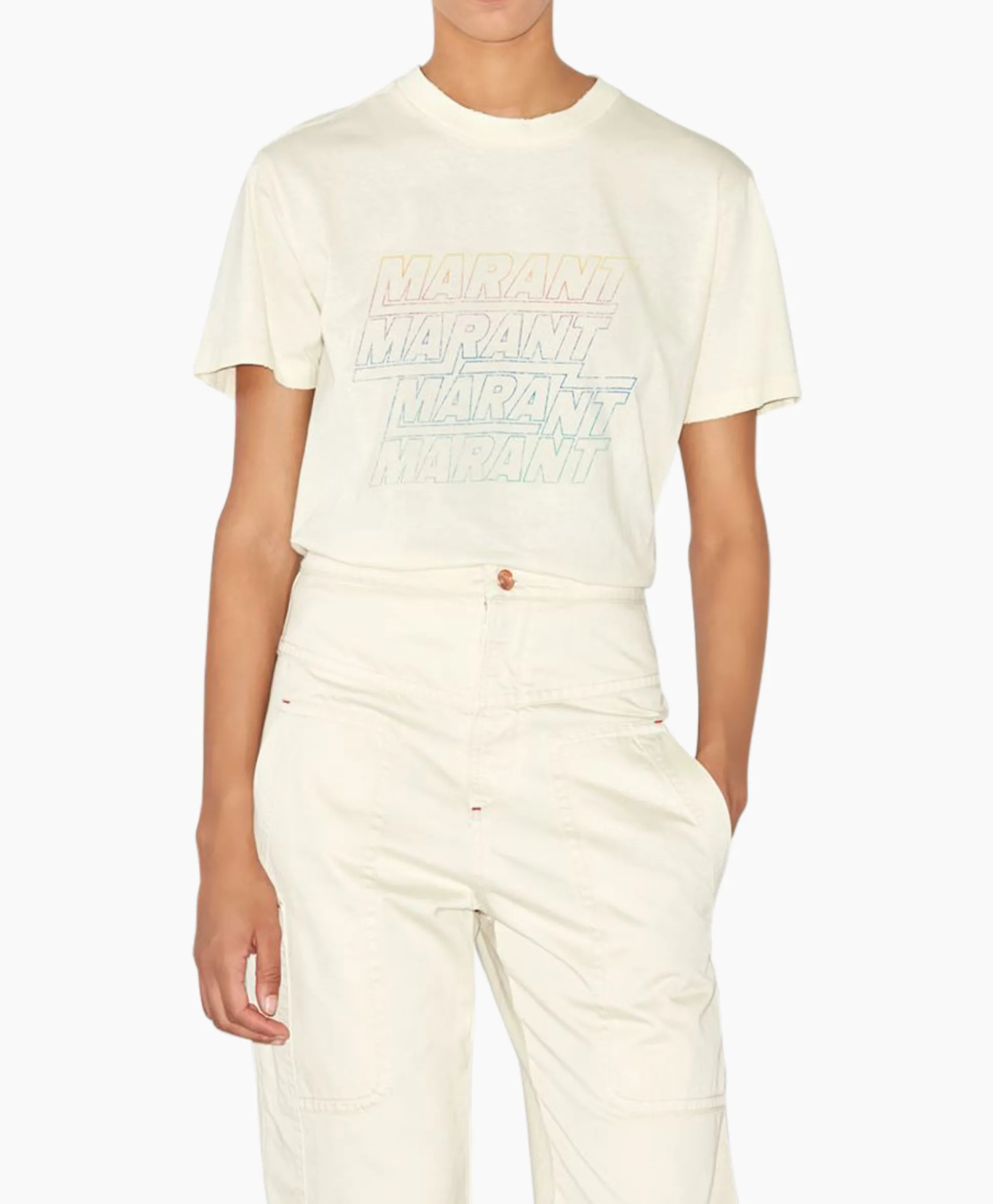 New Marant Etoile T-Shirt Korte Mouw Ziliani-Ga Ecru Dames T-Shirts & Tops