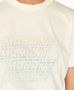 New Marant Etoile T-Shirt Korte Mouw Ziliani-Ga Ecru Dames T-Shirts & Tops