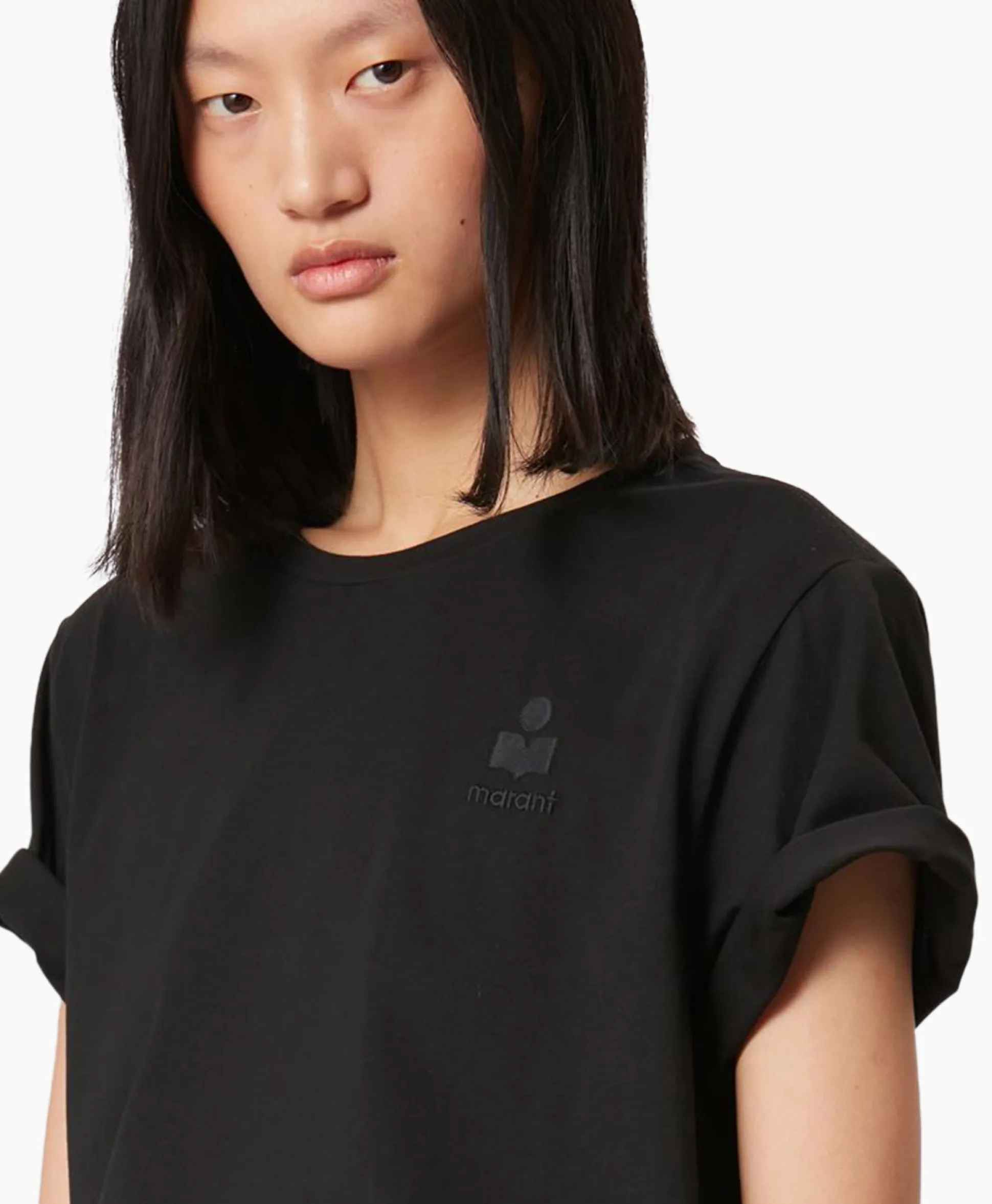 Sale Marant Etoile T-Shirt Korte Mouw Aby-Gb Zwart Dames T-Shirts & Tops