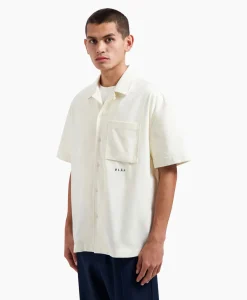 Discount Overshirt Cotton Linen Ss Ecru Heren Jassen