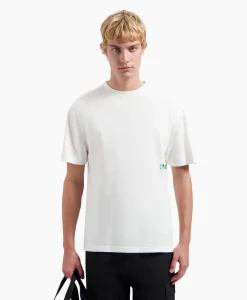 Clearance T-Shirt Korte Mouw Watercolor Logo Slub Off White Heren T-Shirts