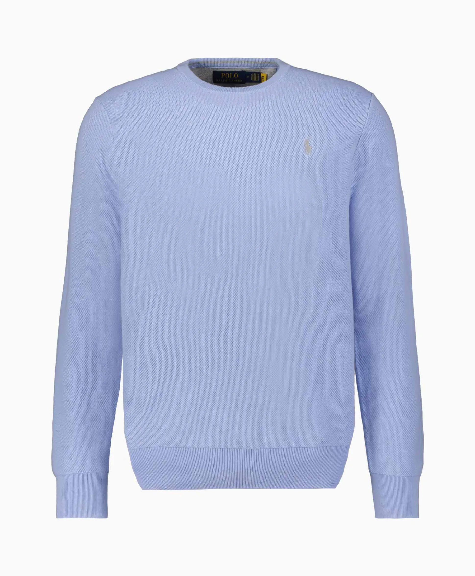 Outlet Pullover Cotton Long Sleeve Licht Blauw Heren Truien